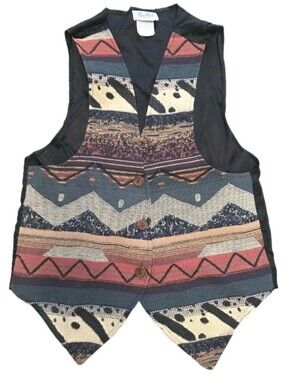 Ballet New York Women’s Western Tapestry Vest Horses Cowboys Size Small Cowgirl